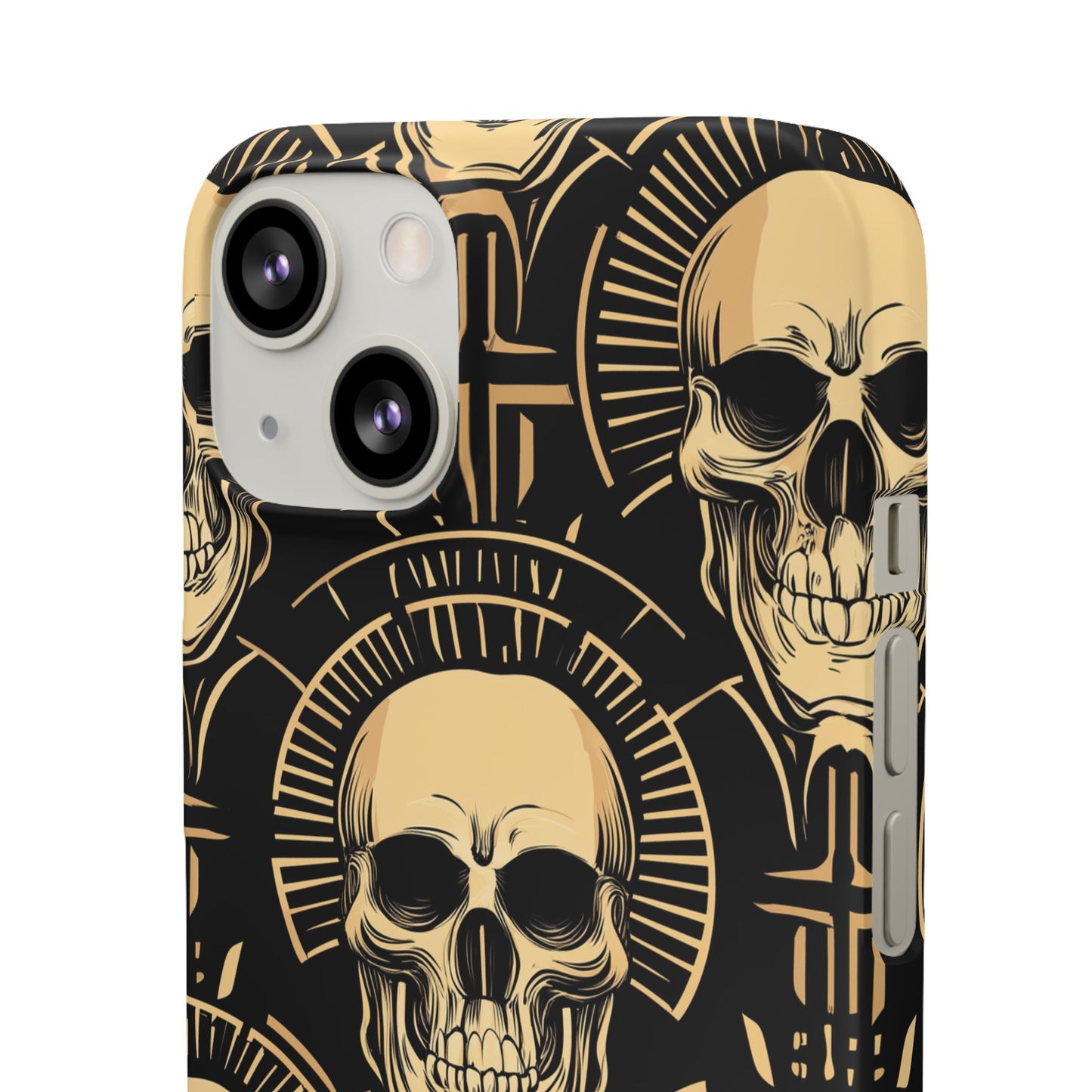 Skull Print Snap Case, Edgy Phone Cover for Goth Lovers, Protective Shell for Halloween, Unique Gift for Him or Her