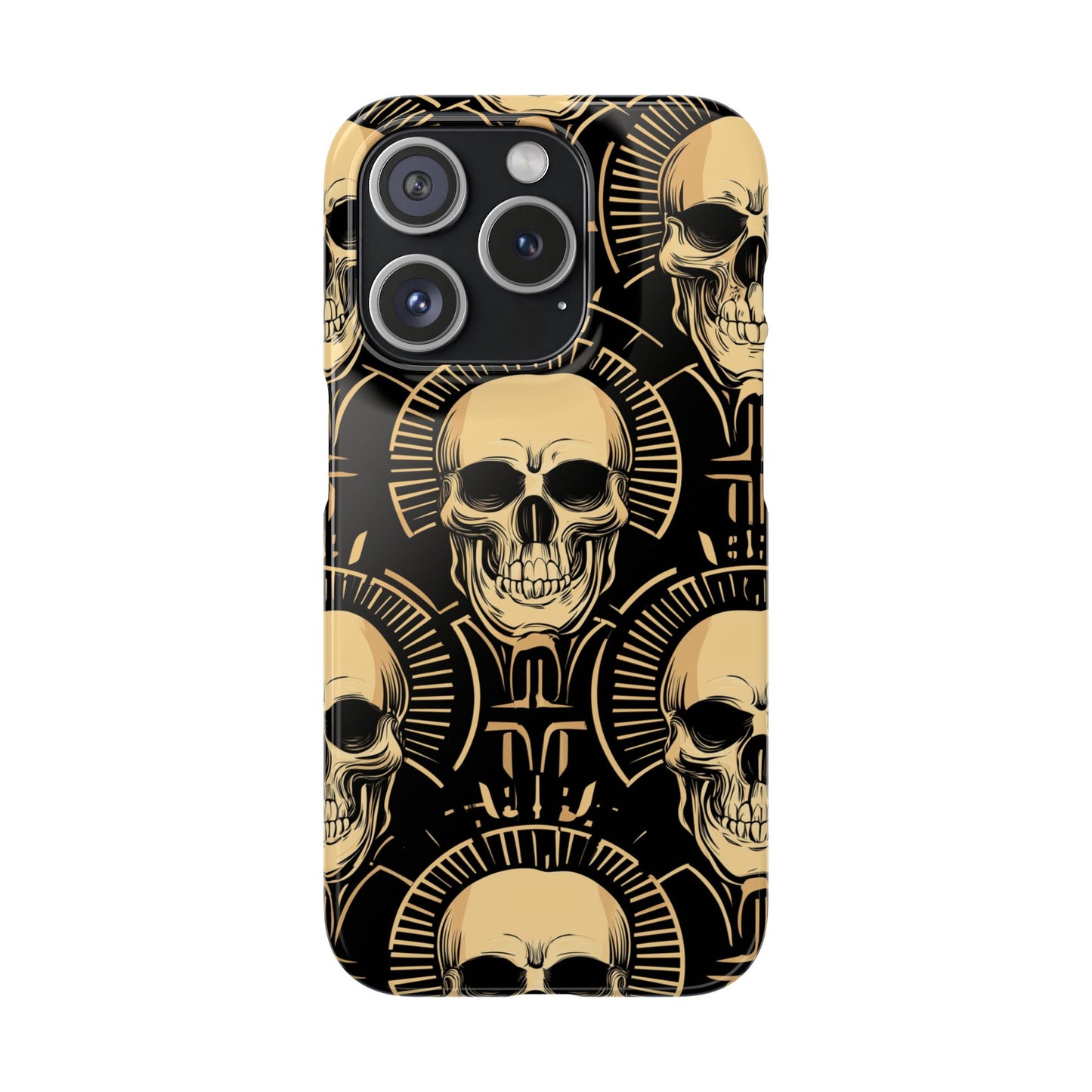 Skull Print Snap Case, Edgy Phone Cover for Goth Lovers, Protective Shell for Halloween, Unique Gift for Him or Her