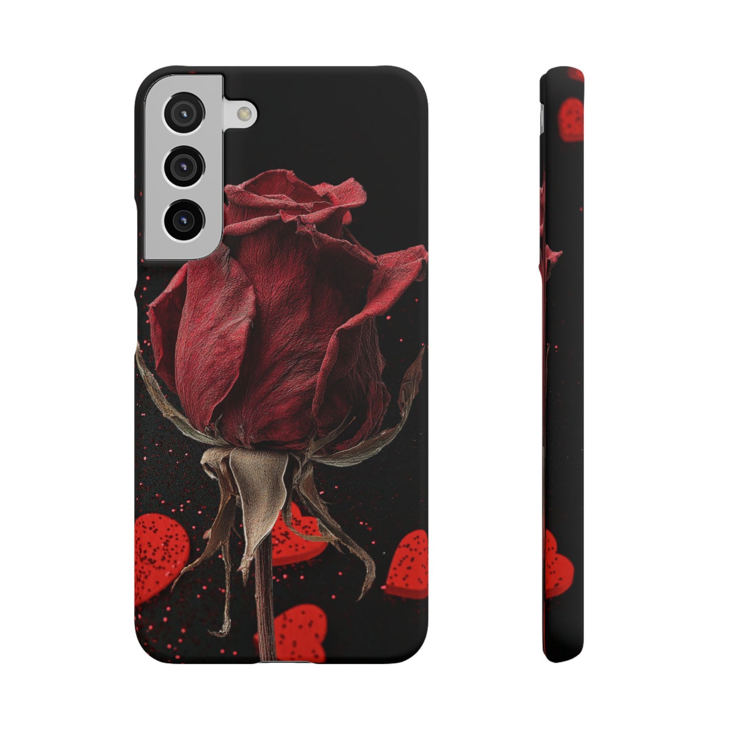 Romantic Rose Snap Case, Floral Phone Cover, Valentines Day Gift, Trendy Mobile Accessory, Heart Design Case, Elegant Phone Protector