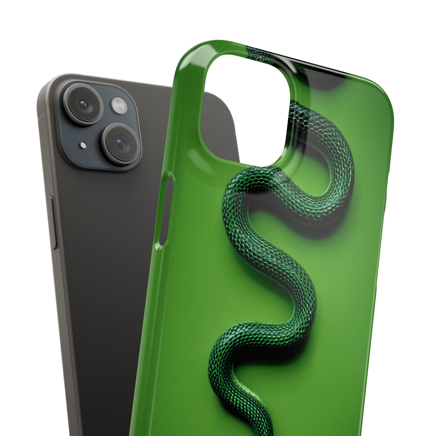 Green Snake Snap Case for iPhone, Stylish Phone Cover, Unique Gift, Trendy Accessory, Birthday, Nature Lover's Phone Case