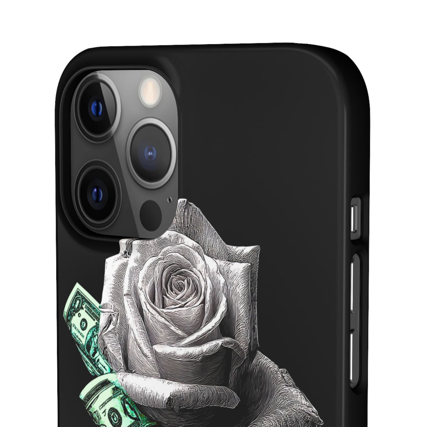 Stylish Rose & Money Snap Case - Floral Phone Protection, Trendy Gift for Him/Her, Birthday Present, Accessories for Teens