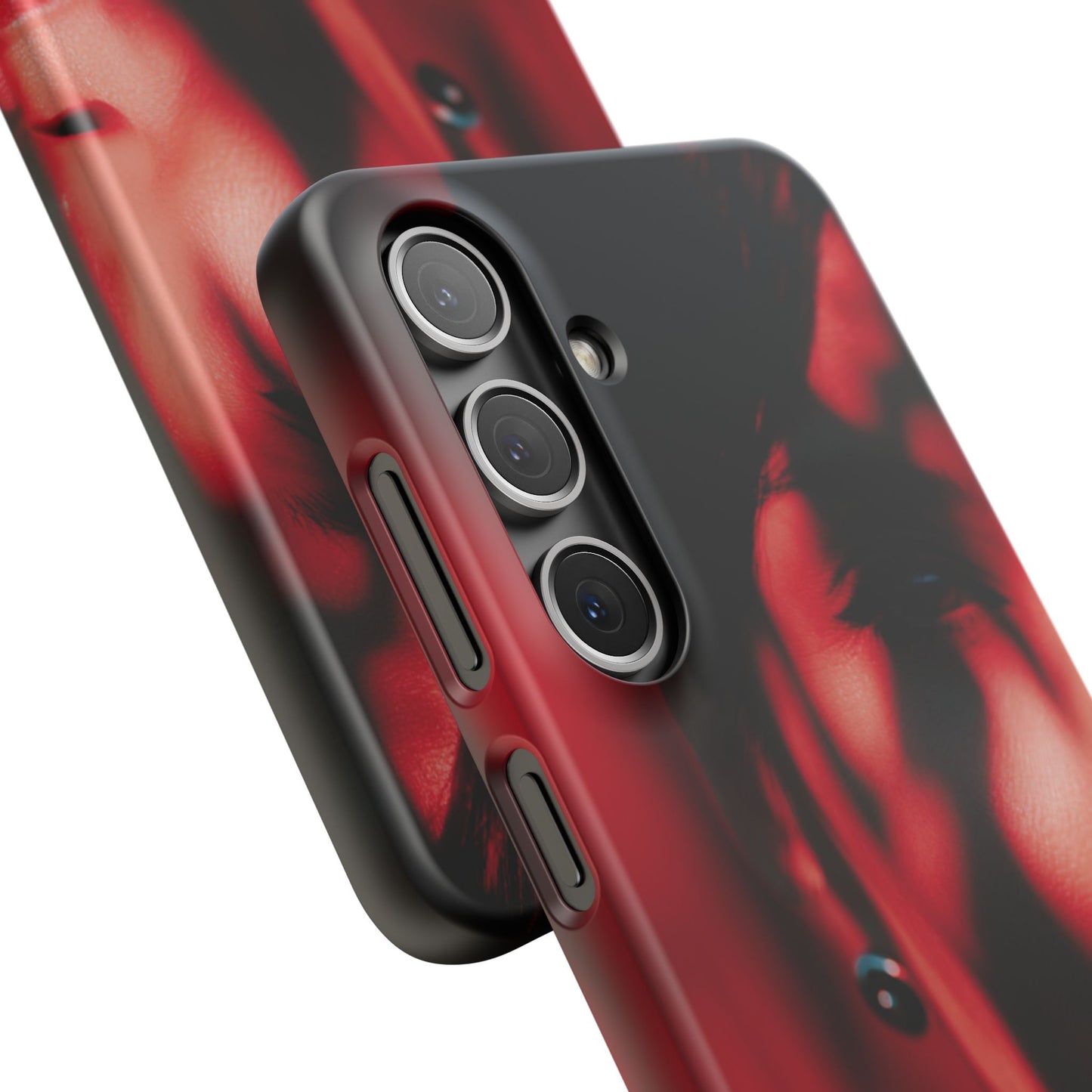 Stylish Snap Cases for Phone, Artistic Phone Cover, Unique Gifts, Red Aesthetic Case, Trendy Accessory, Vibrant Protection