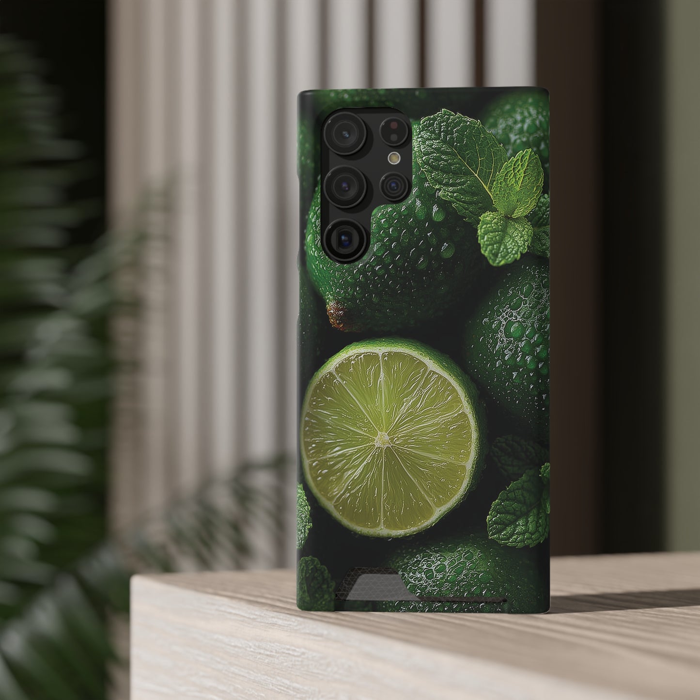 Fresh Lime Phone Case with Card Holder, Citrus Design, Perfect Gift for Summer, Stylish and Functional, Eco-friendly Accessories, [...]
