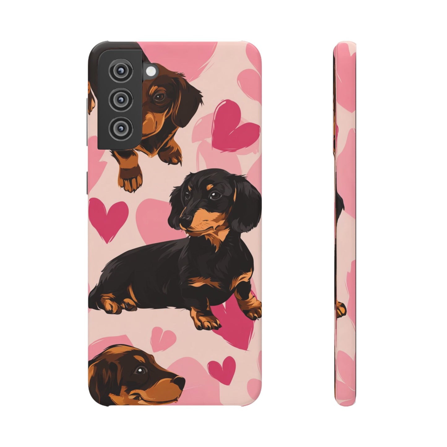 Pink Dachshund Love Phone Case for Iphone and Samsung Customistion and Free Shipping Avvialable