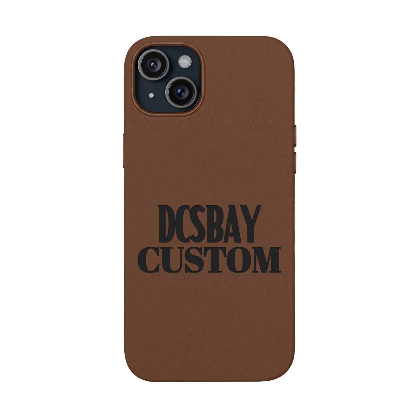 Engraved PU Leather Phone Case — Minimal Bear Silhouette