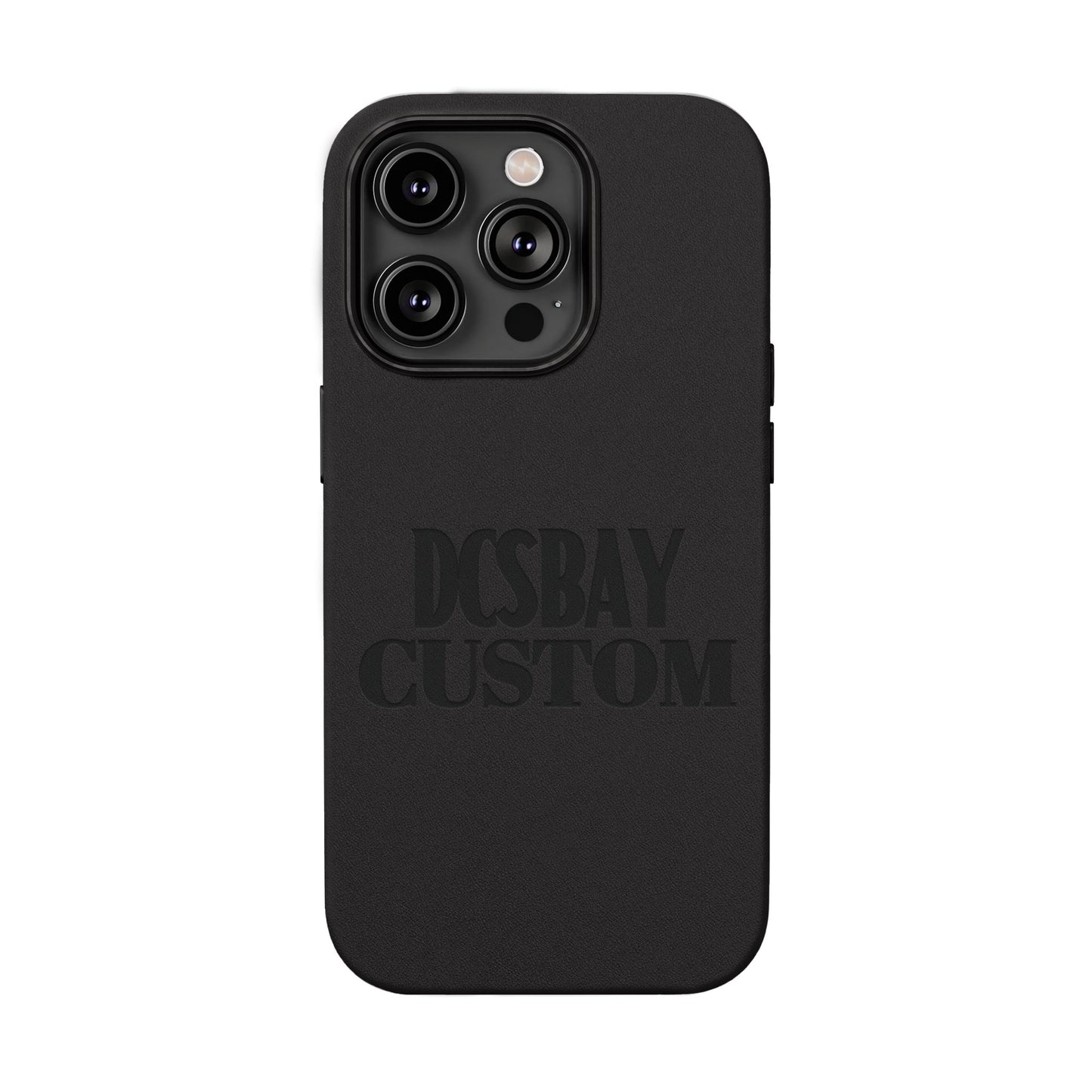 Engraved PU Leather Phone Case — Minimal Bear Silhouette