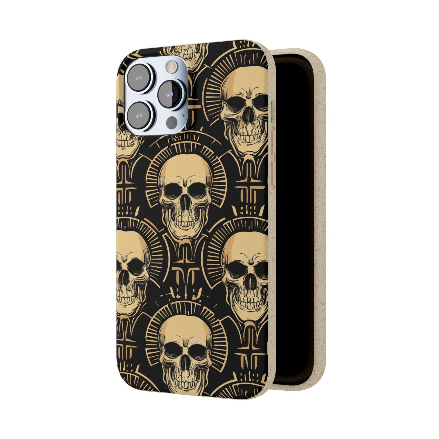 Skull Biodegradable Phone Case, Eco-Friendly iPhone Cover, Sustainable Gift, Cool Skull Design, Skull Art Accessories, Halloween Decor