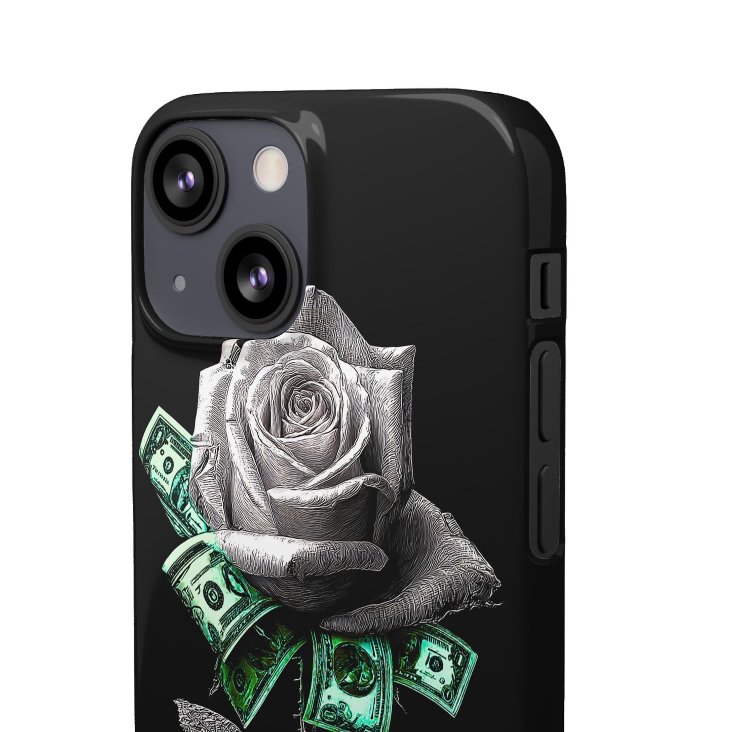 Stylish Rose & Money Snap Case - Floral Phone Protection, Trendy Gift for Him/Her, Birthday Present, Accessories for Teens