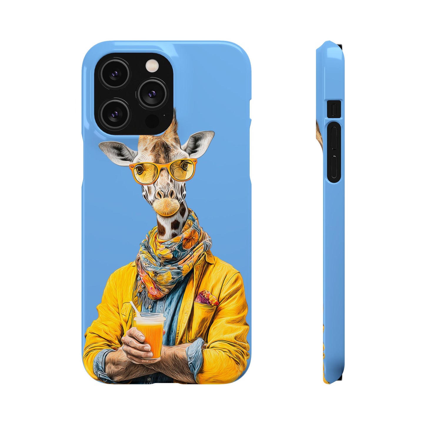 Giraffe Blue Snap Case Phone Cover for Animal Lover Iphone and Samsung models
