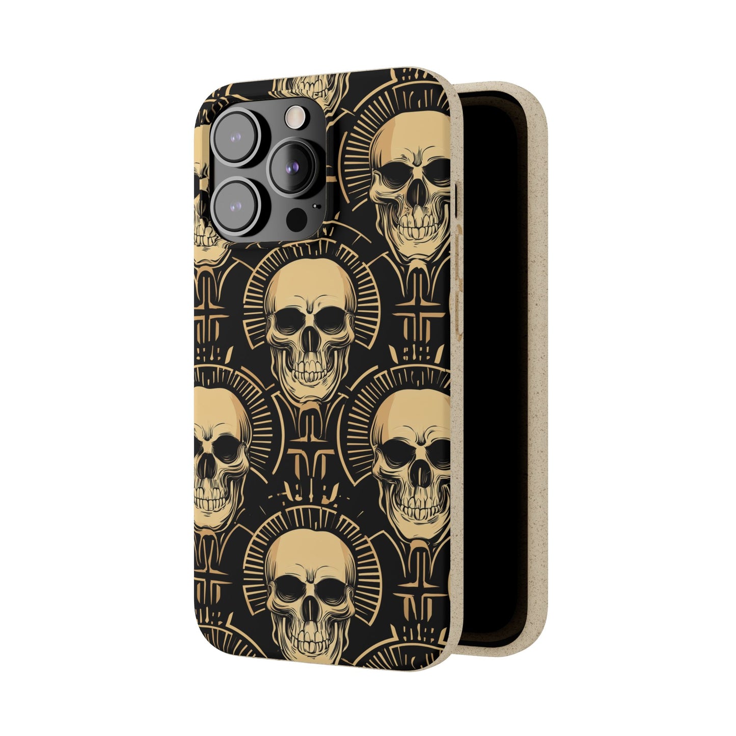 Skull Biodegradable Phone Case, Eco-Friendly iPhone Cover, Sustainable Gift, Cool Skull Design, Skull Art Accessories, Halloween Decor