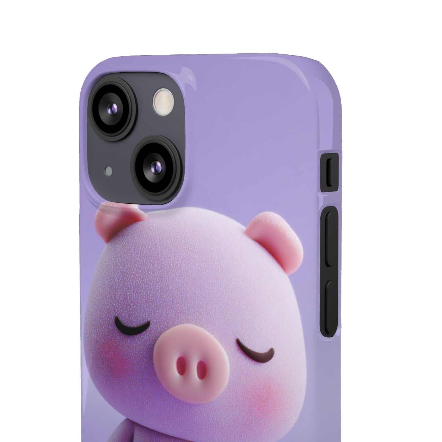 Cute Pig Snap Case for iPhone, Animal Lovers Phone Cover, Kawaii Aesthetic Accessory, Birthday Gift, Unique Phone Protection