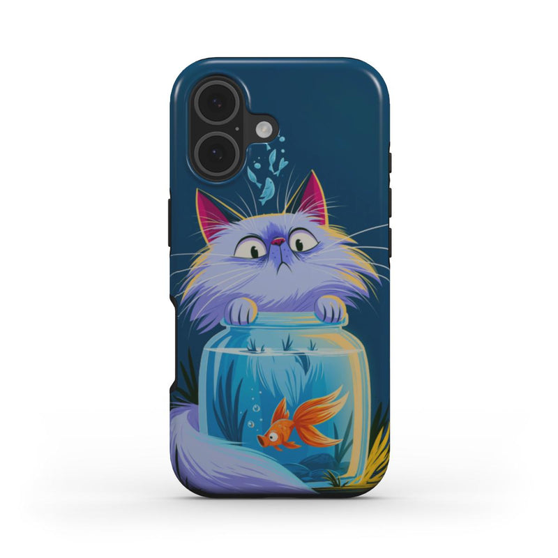 Cat And Goldfish — iPhone Case, MagSafe® Compatible