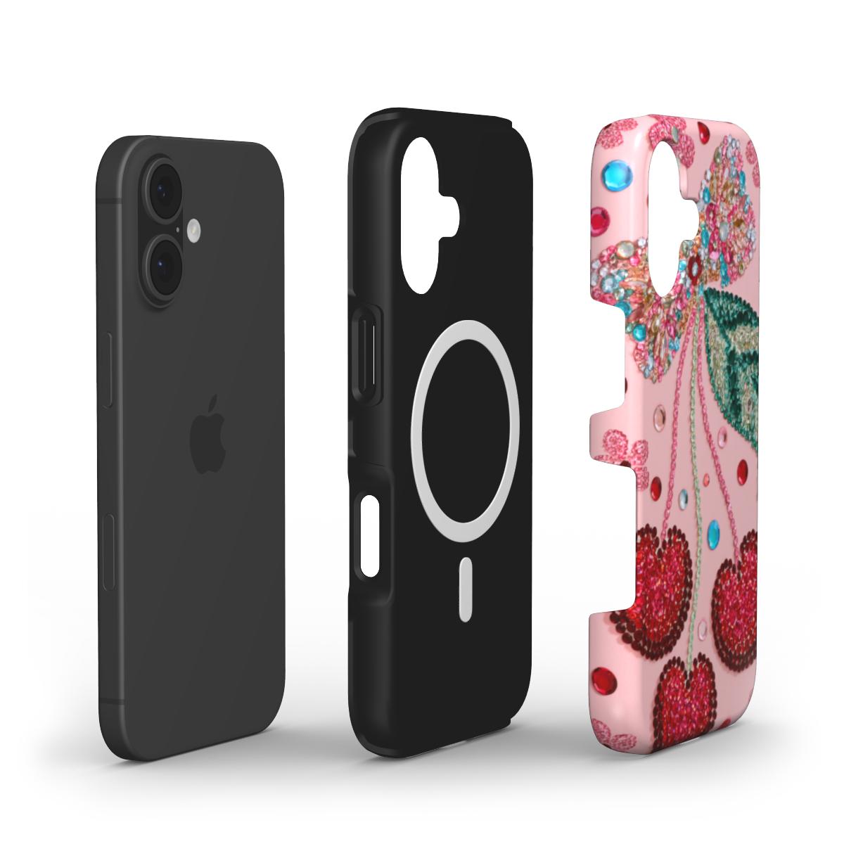 Rhinestone Cherries MagSafe Tough Phone Case [IP0322]