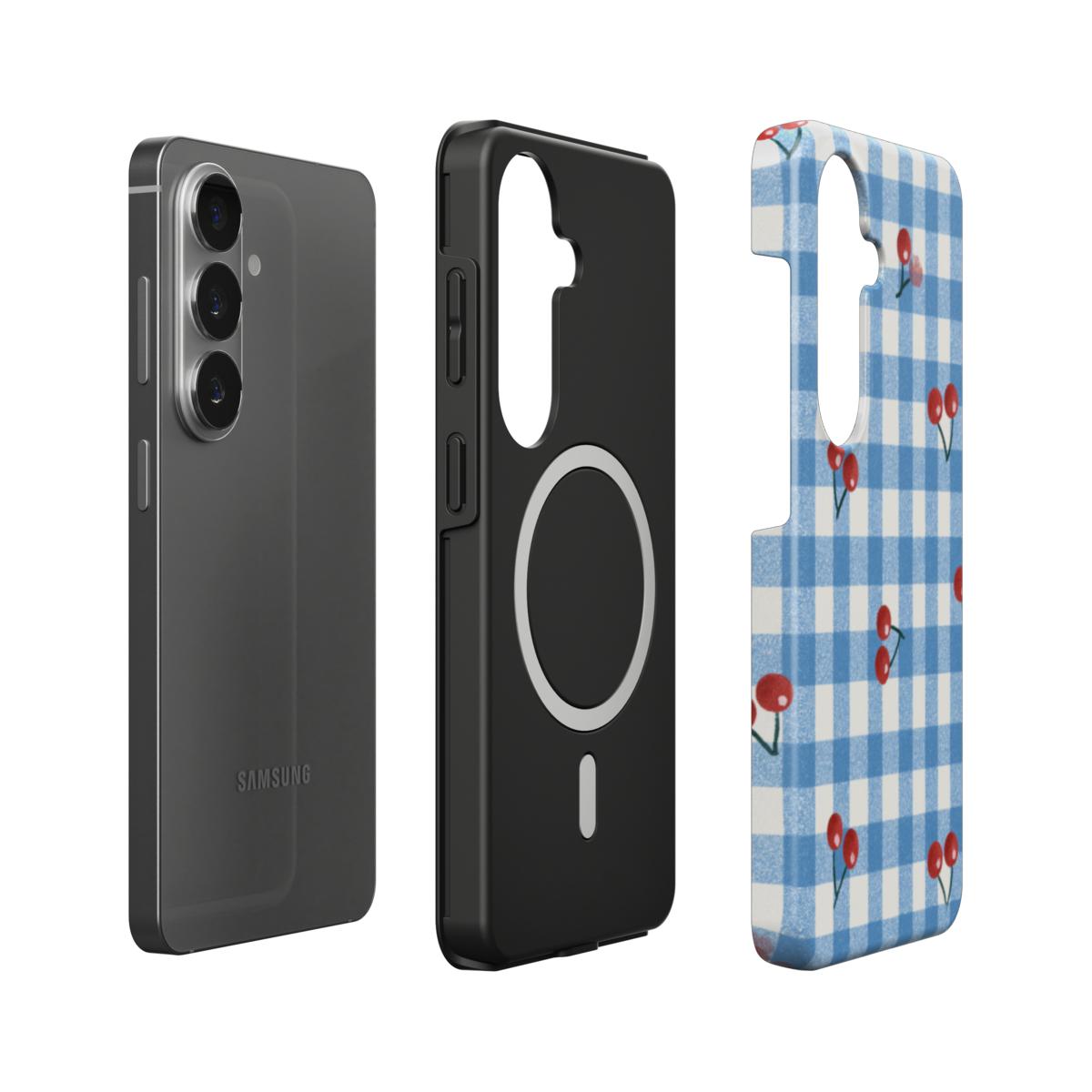 Cherry Gingham Magnetic Tough Phone Case [SA0320]