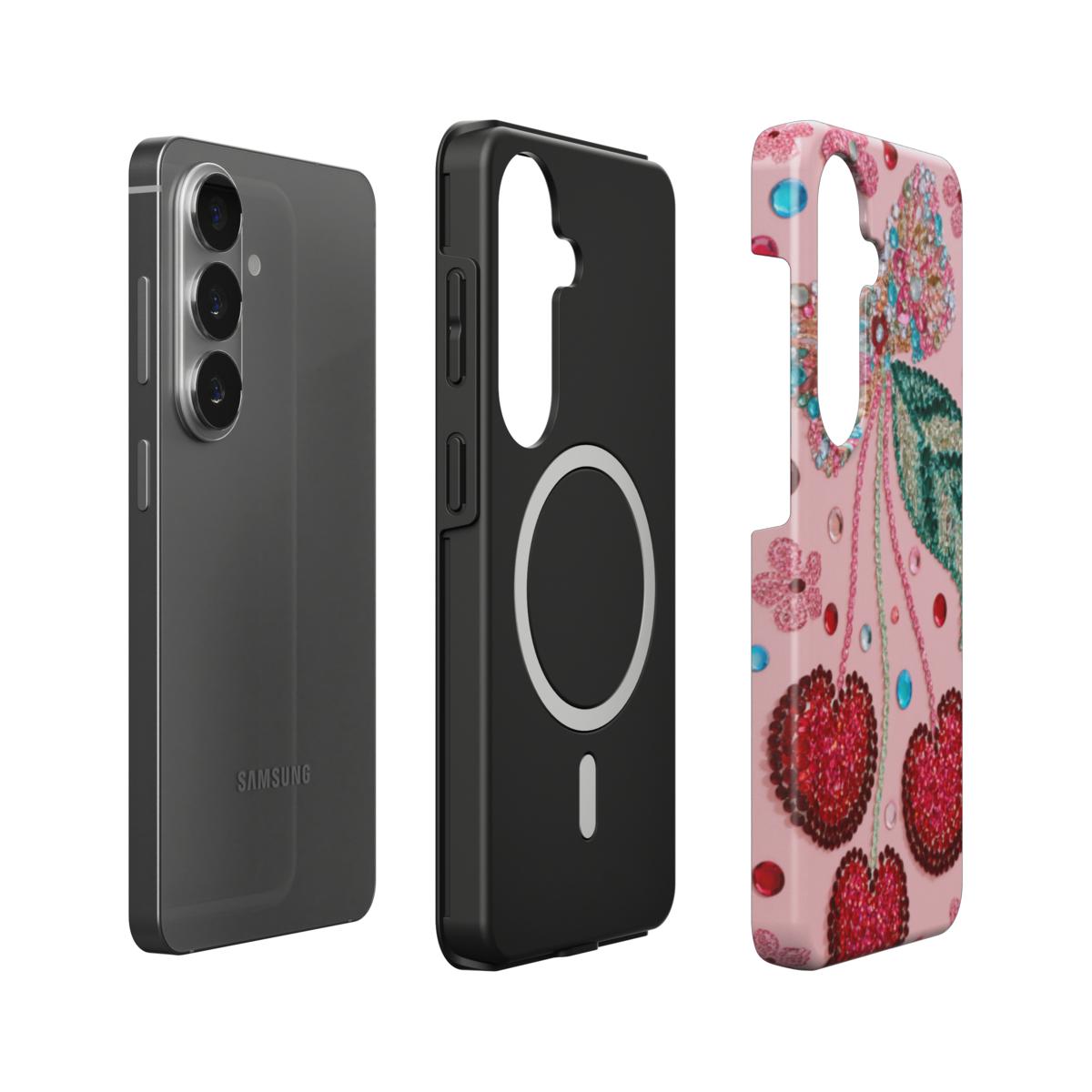 Rhinestone Cherries Magnetic Tough Phone Case [SA0322]