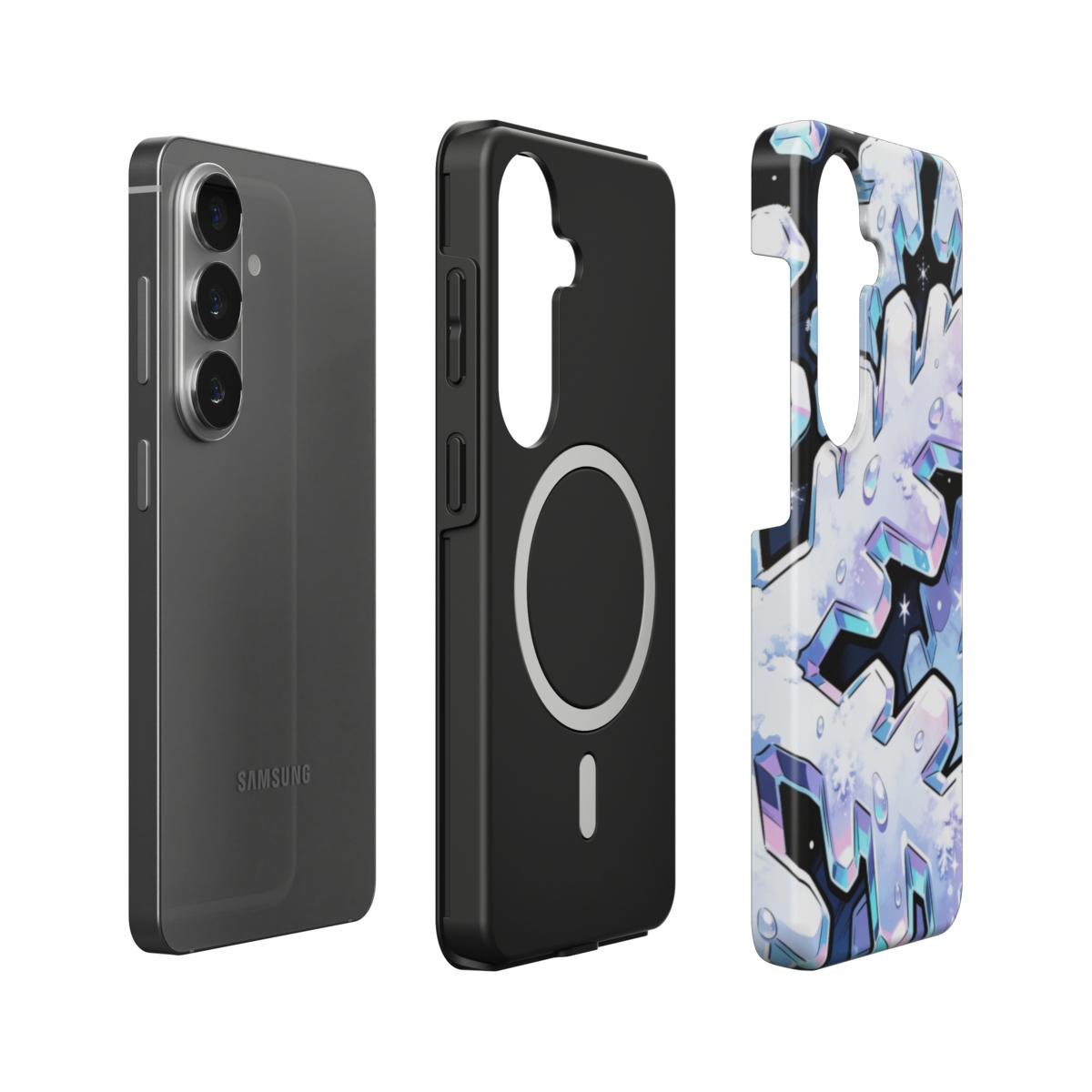 Iridescent Snowflakes Magnetic Tough Phone Case [SA1026]