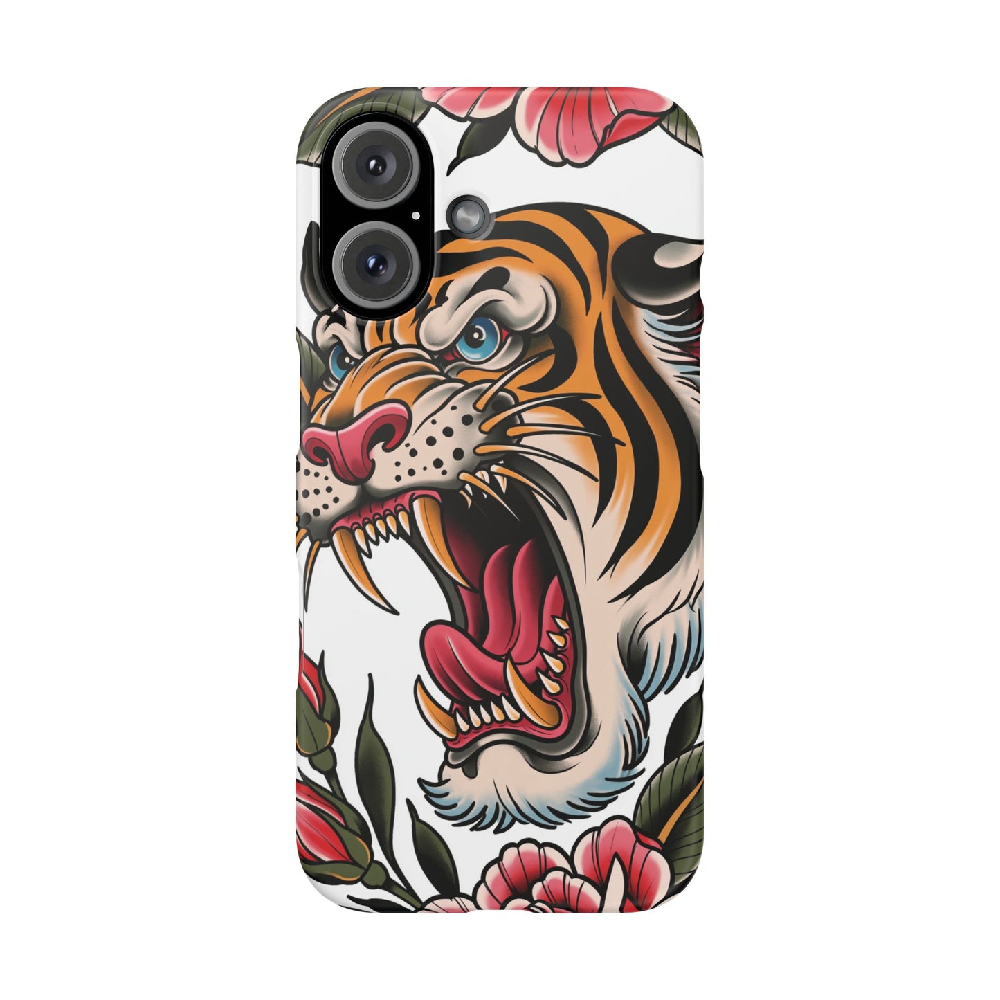 Tiger Floral Phone Case — Vintage Roaring Tiger Snap Case