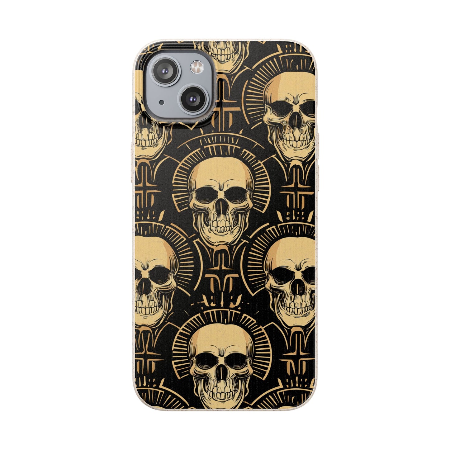Skull Biodegradable Phone Case, Eco-Friendly iPhone Cover, Sustainable Gift, Cool Skull Design, Skull Art Accessories, Halloween Decor