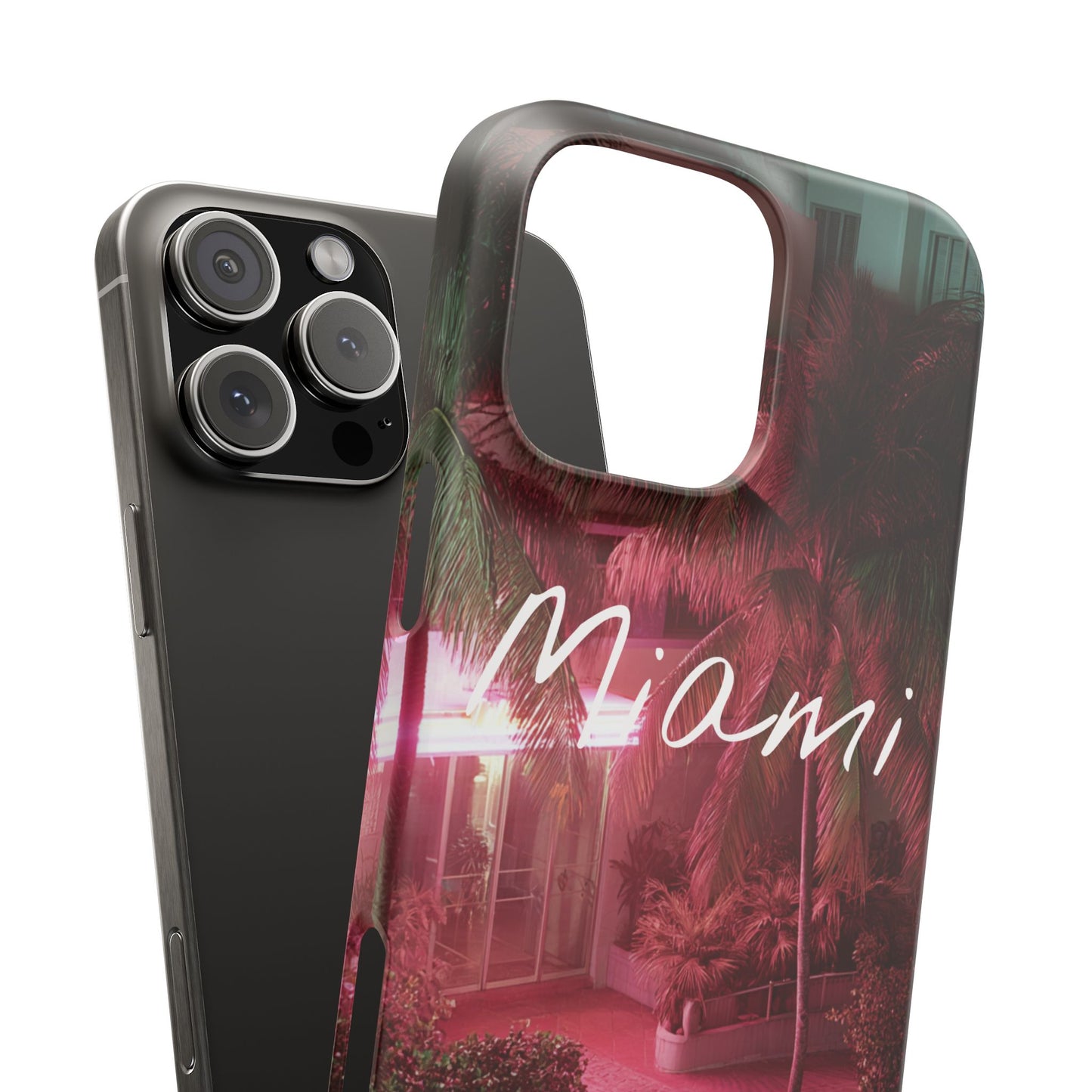 Miami Vibes Snap Case, Tropical Phone Cover, Summer Accessory, Gift for Travel Lovers, Neon Aesthetic, Beach-themed Tech