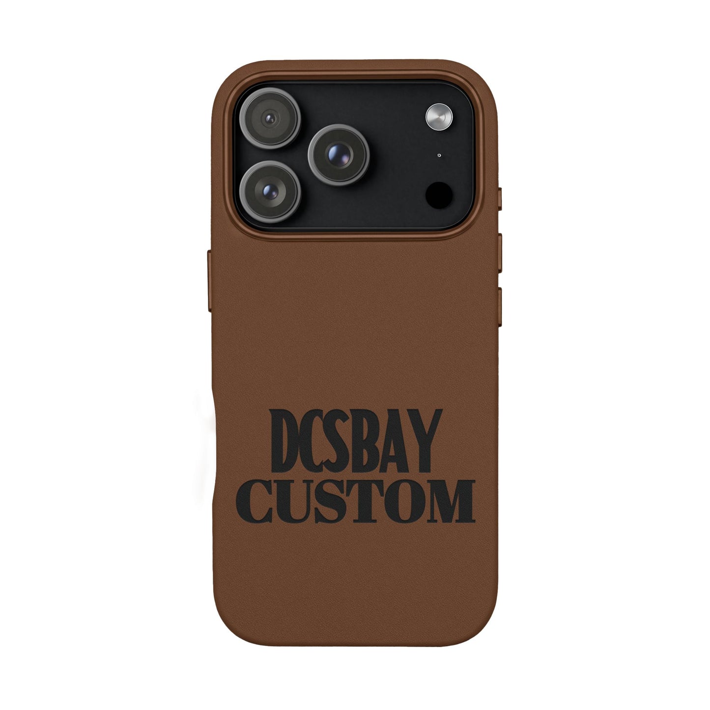 Engraved PU Leather Phone Case — Minimal Bear Silhouette