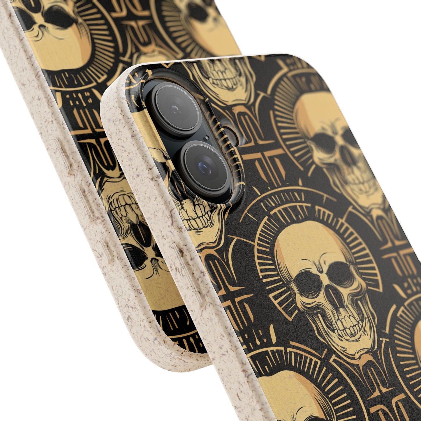Skull Biodegradable Phone Case, Eco-Friendly iPhone Cover, Sustainable Gift, Cool Skull Design, Skull Art Accessories, Halloween Decor