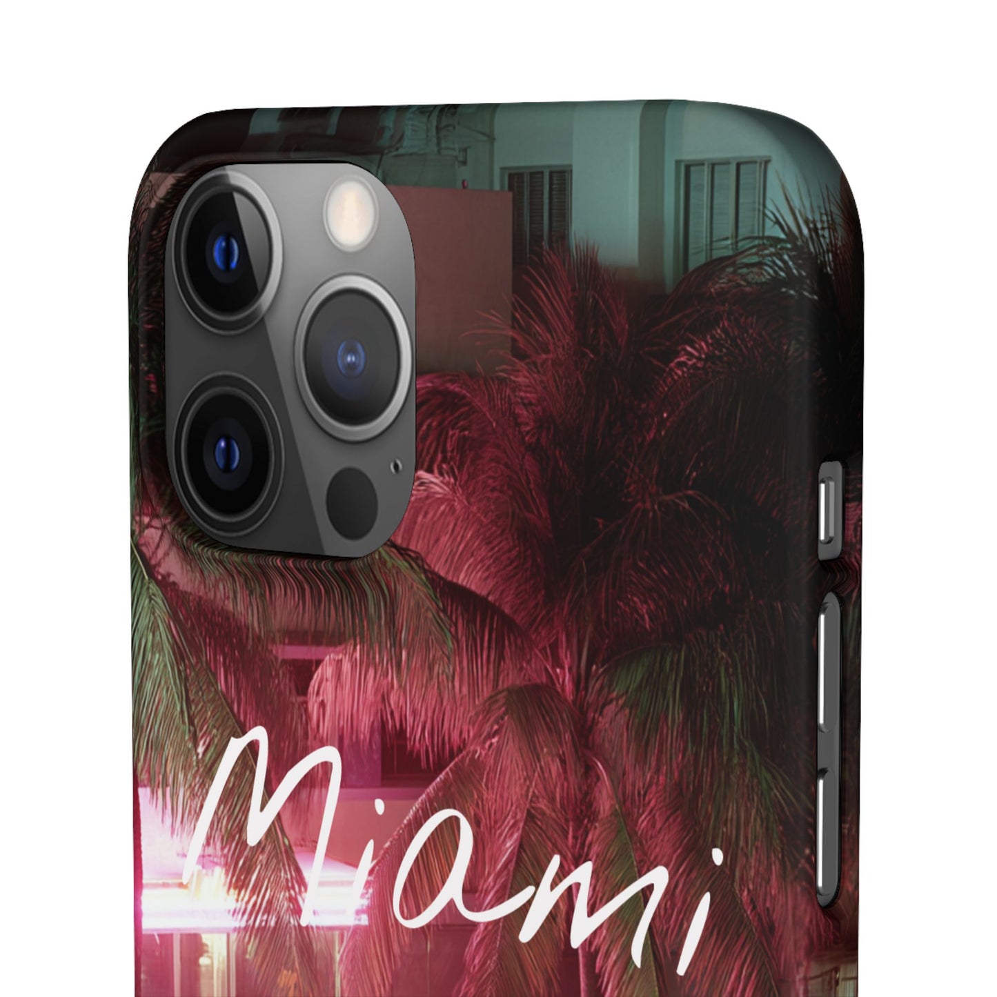 Miami Vibes Snap Case, Tropical Phone Cover, Summer Accessory, Gift for Travel Lovers, Neon Aesthetic, Beach-themed Tech