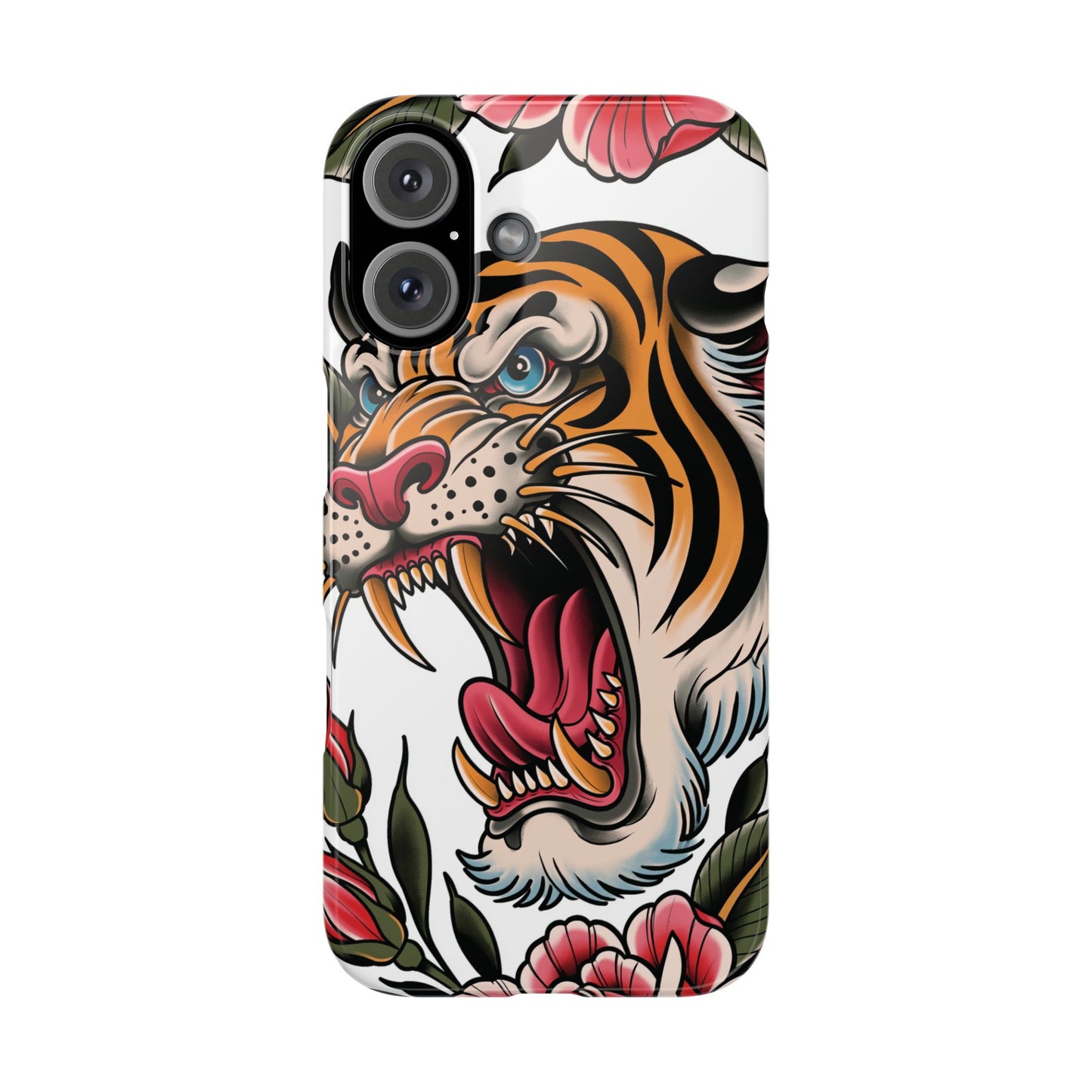 Tiger Floral Phone Case — Vintage Roaring Tiger Snap Case