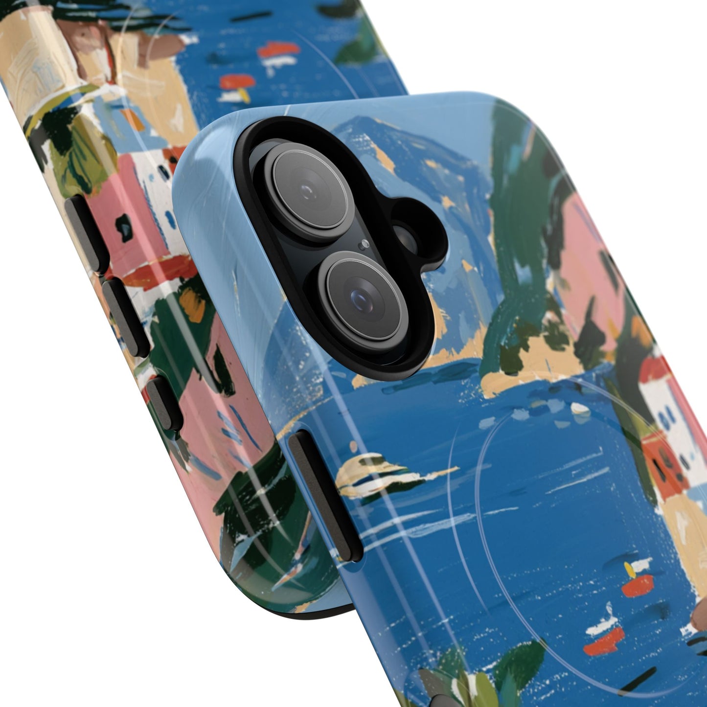 Mediterranean Seaside Phone Case — Painterly Lemon Coast Tough Magnetic Case