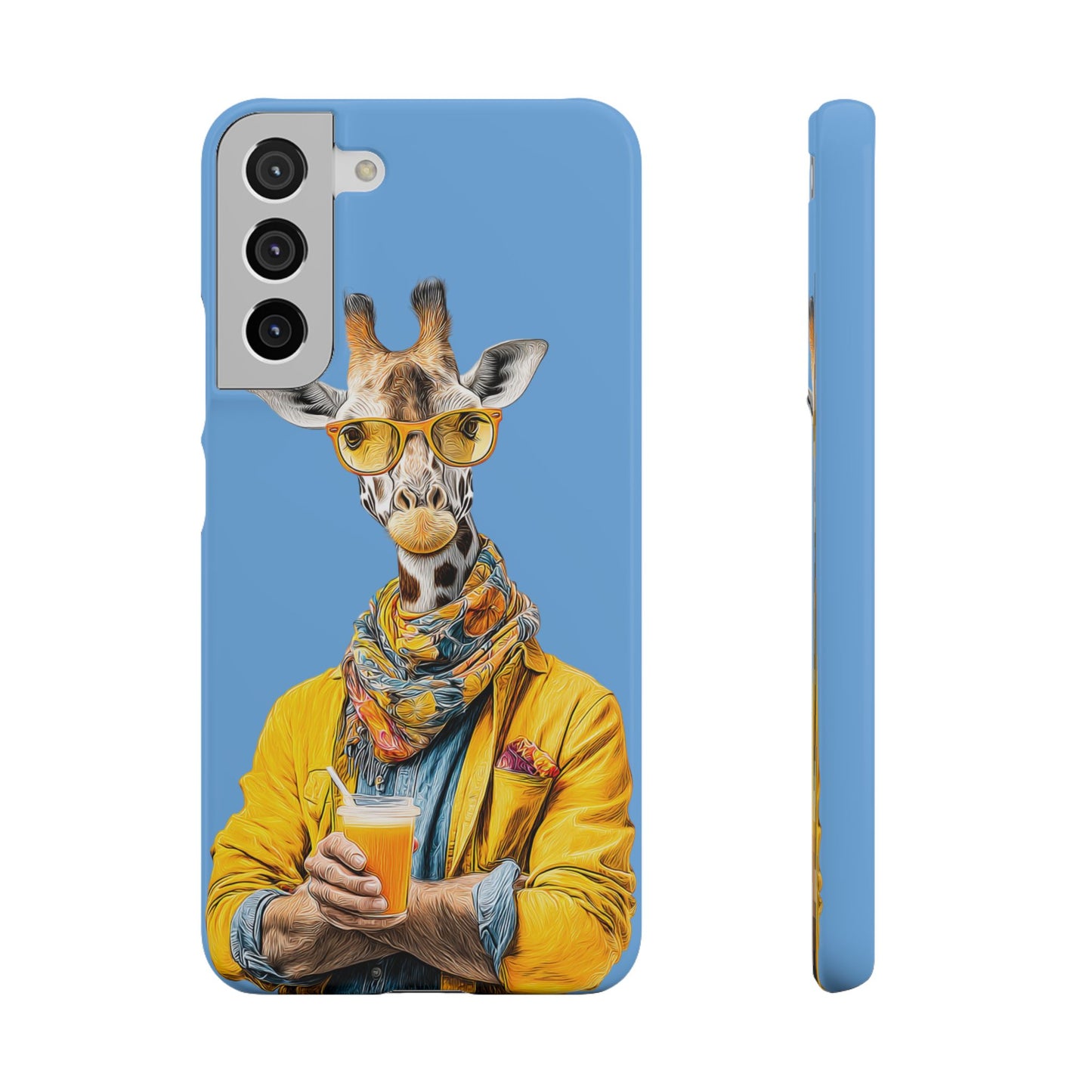 Giraffe Blue Snap Case Phone Cover for Animal Lover Iphone and Samsung models