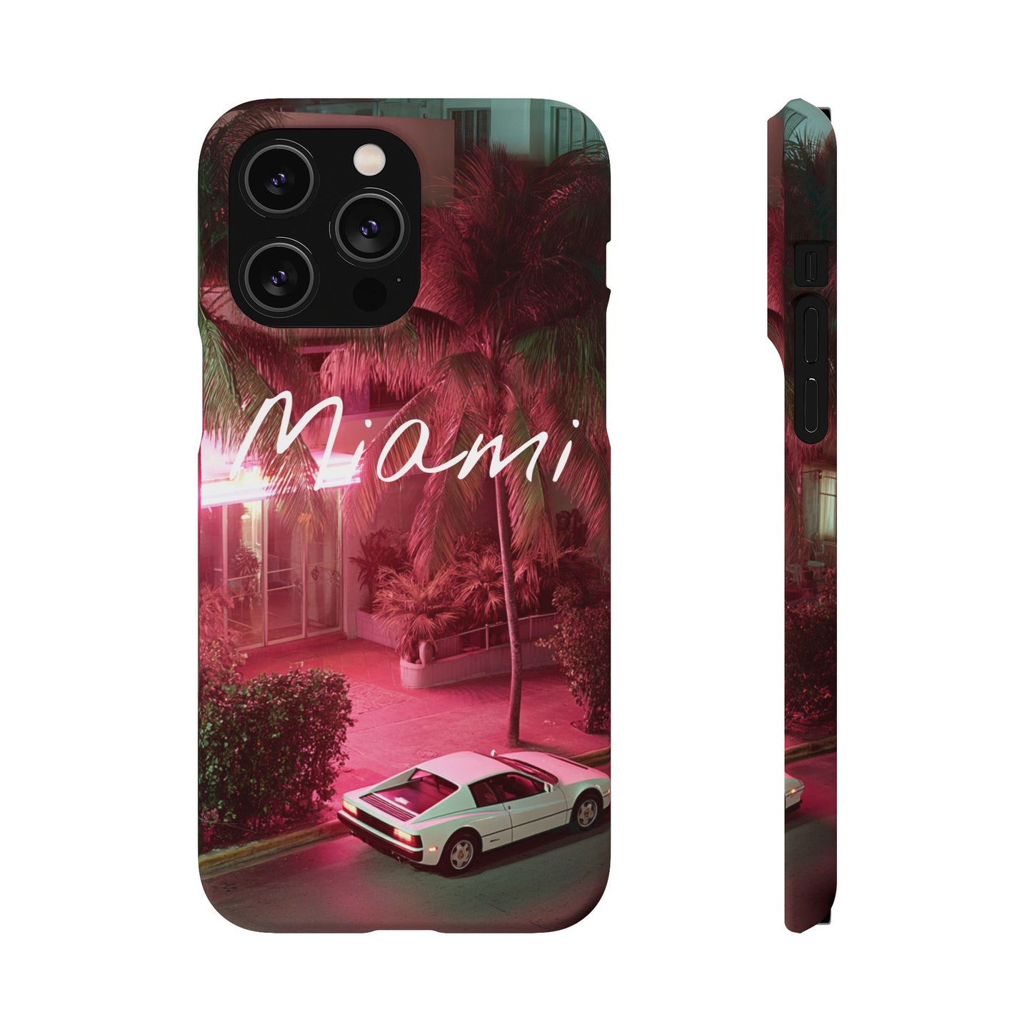 Miami Vibes Snap Case, Tropical Phone Cover, Summer Accessory, Gift for Travel Lovers, Neon Aesthetic, Beach-themed Tech