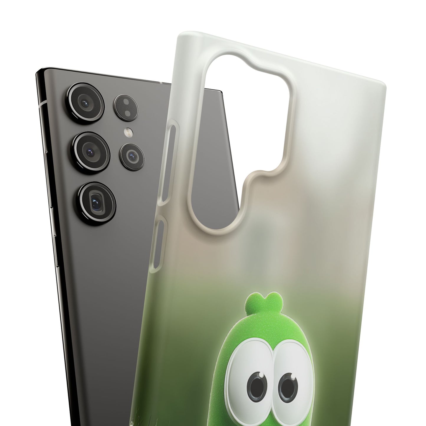 Cute Green Creature Phone Case, Snap Cases, Green Monster Phone Cover, Fun Phone Accessory, Playful Gift for Kids