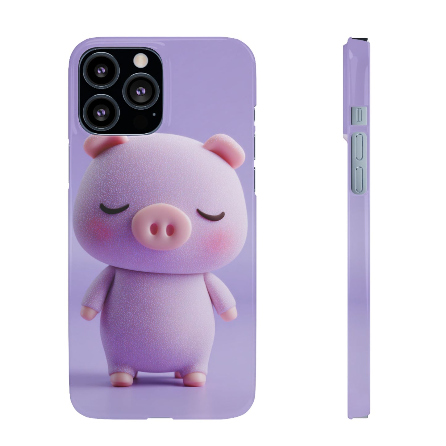 Cute Pig Snap Case for iPhone, Animal Lovers Phone Cover, Kawaii Aesthetic Accessory, Birthday Gift, Unique Phone Protection