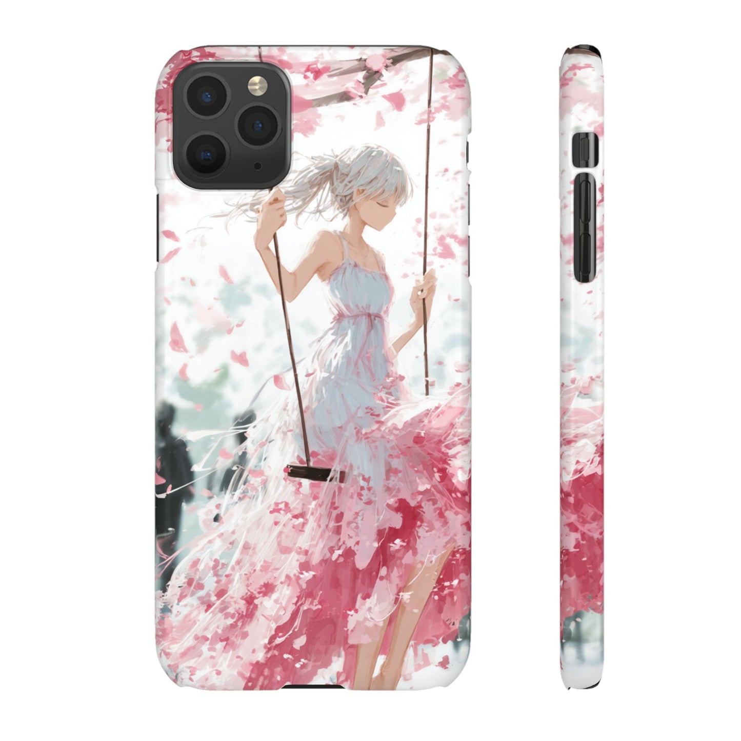 Elegant Floral Snap Cases for iPhone, Personalized Phone Covers, Cute Spring Gifts, Anime Aesthetic Accessories, Flower-themed Cell [...]