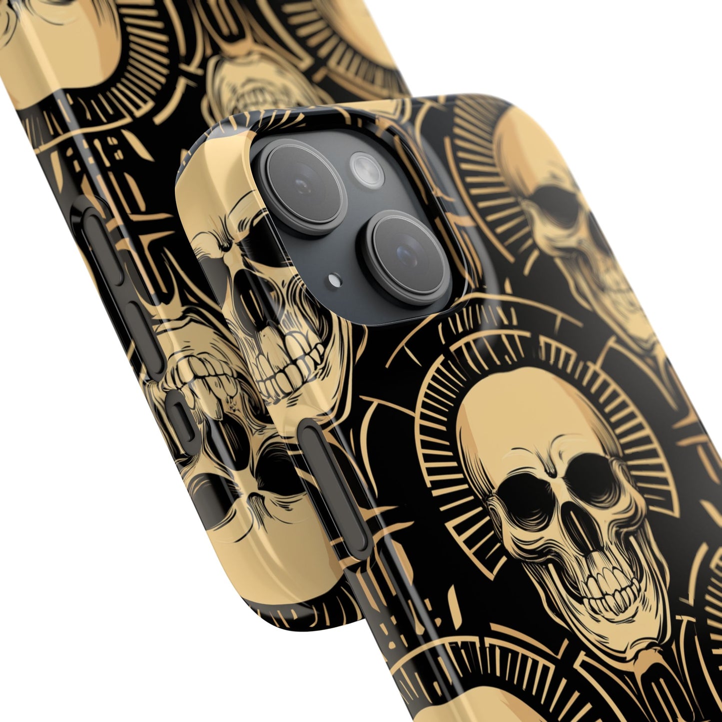 Skull Print Snap Case, Edgy Phone Cover for Goth Lovers, Protective Shell for Halloween, Unique Gift for Him or Her