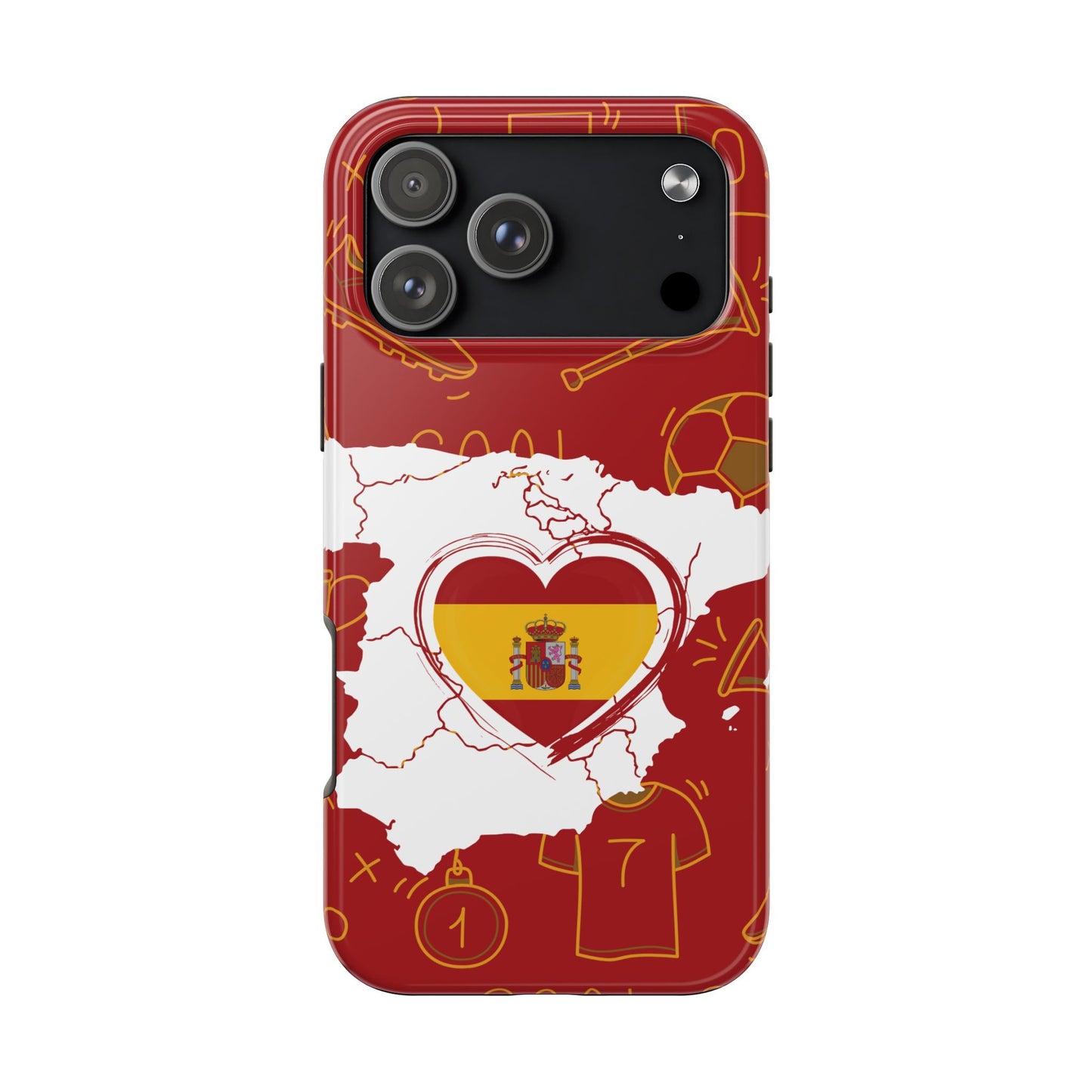 Spain Football Flag Tough Phone Case — Spain Soccer Fan World Cup Theme, Durable Protective Phone Cover