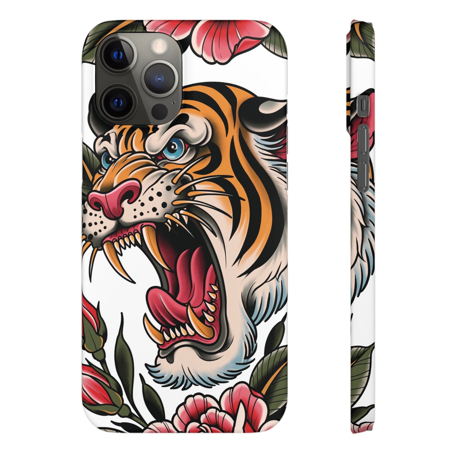 Tiger Floral Phone Case — Vintage Roaring Tiger Snap Case