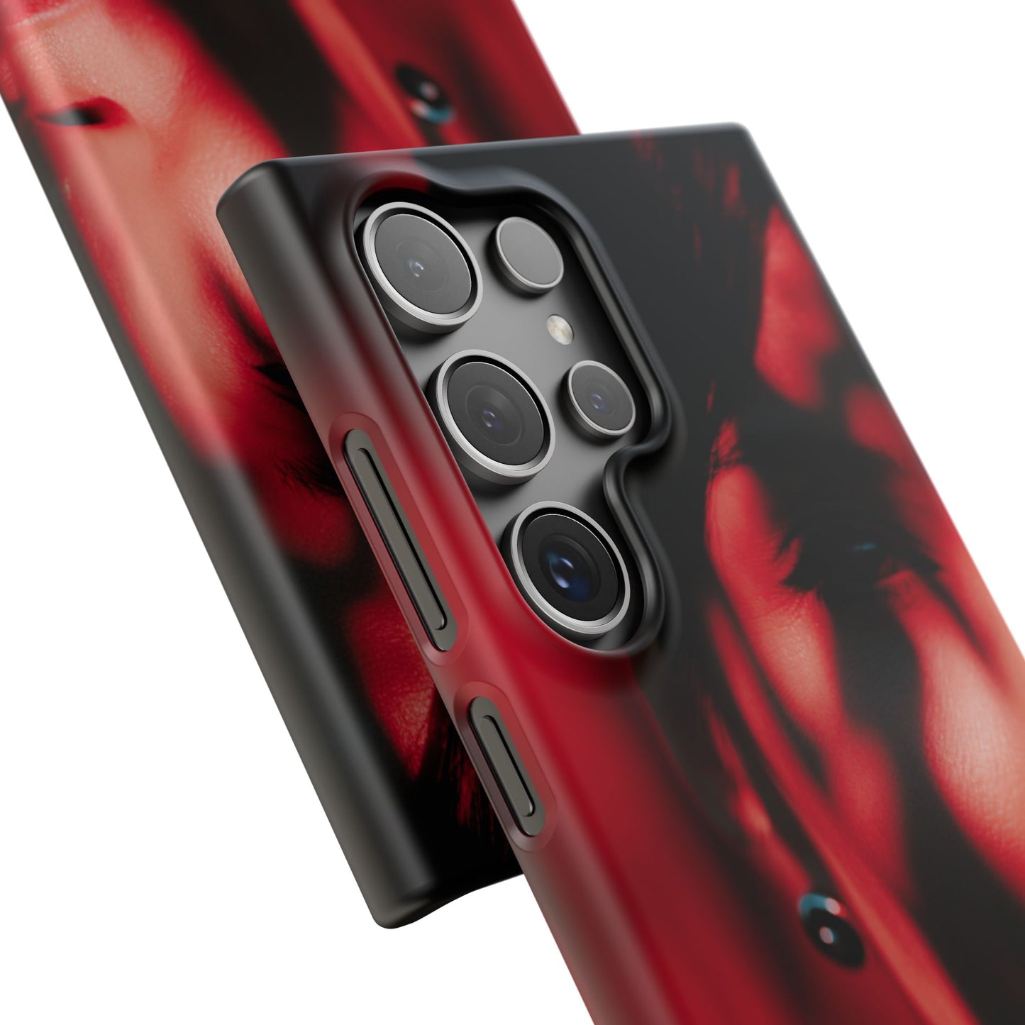 Stylish Snap Cases for Phone, Artistic Phone Cover, Unique Gifts, Red Aesthetic Case, Trendy Accessory, Vibrant Protection