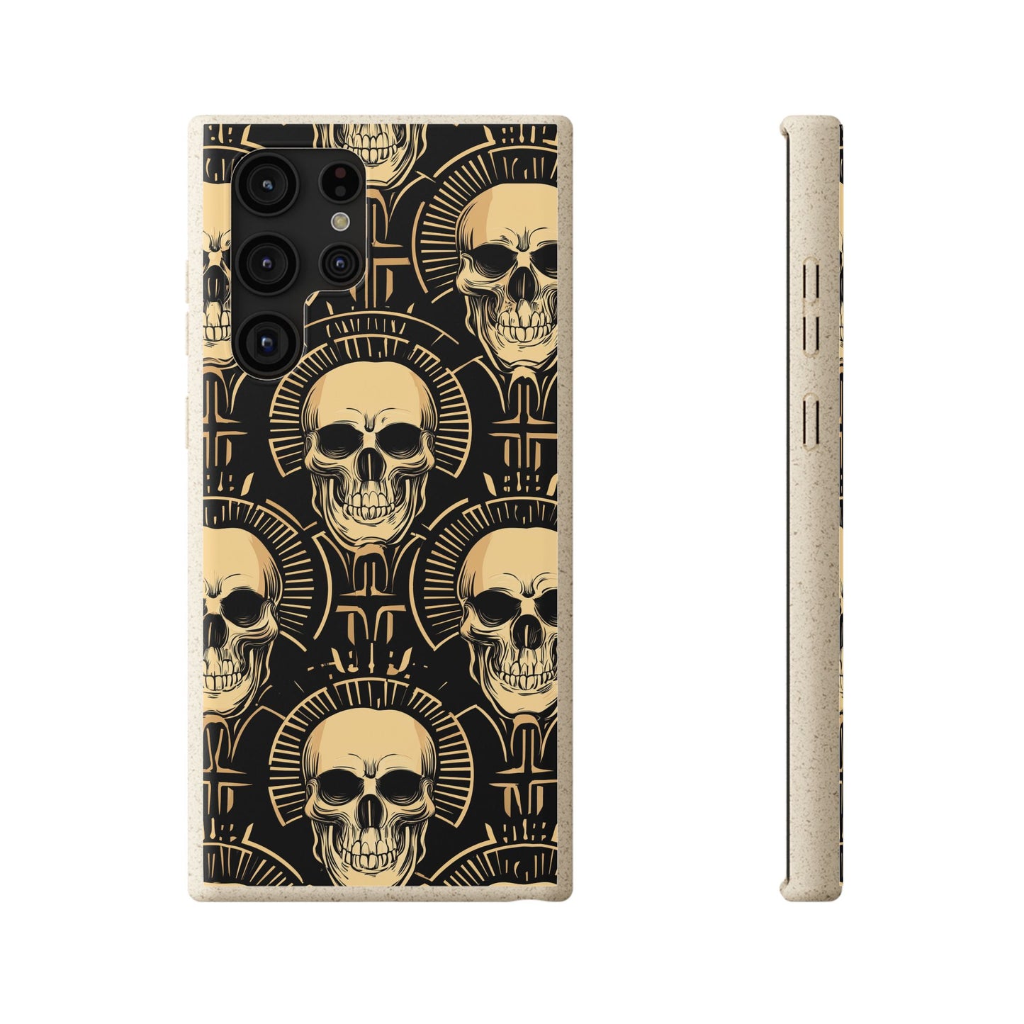 Skull Biodegradable Phone Case, Eco-Friendly iPhone Cover, Sustainable Gift, Cool Skull Design, Skull Art Accessories, Halloween Decor