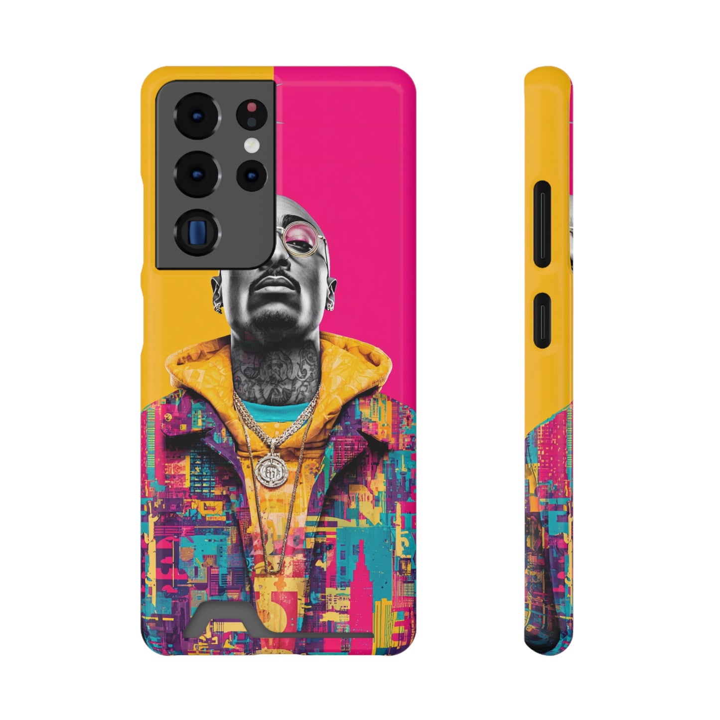 Vibrant Phone Case With Card Holder - Retro Style, Hip Hop Lover's Accessory, Colorful Gift, Music Enthusiast Essential, Unique Phone [...]