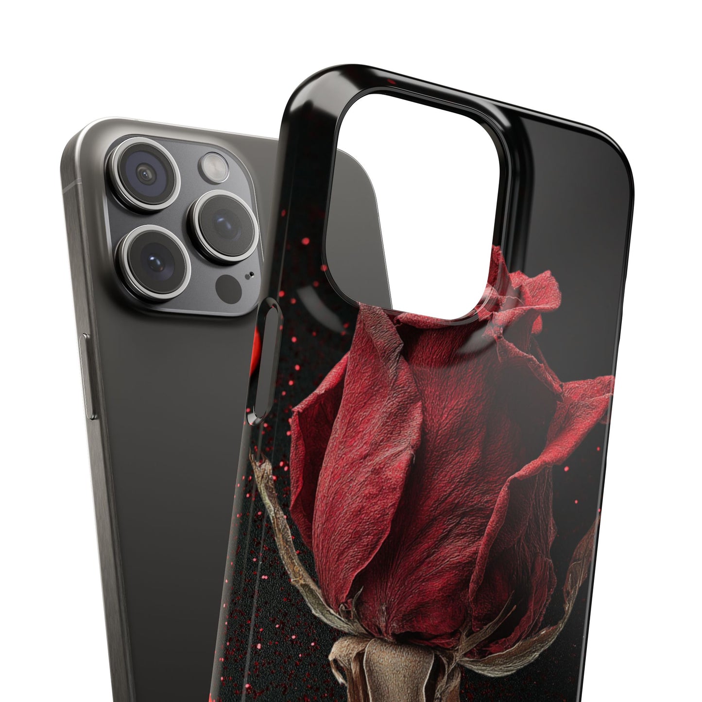 Romantic Rose Snap Case, Floral Phone Cover, Valentines Day Gift, Trendy Mobile Accessory, Heart Design Case, Elegant Phone Protector