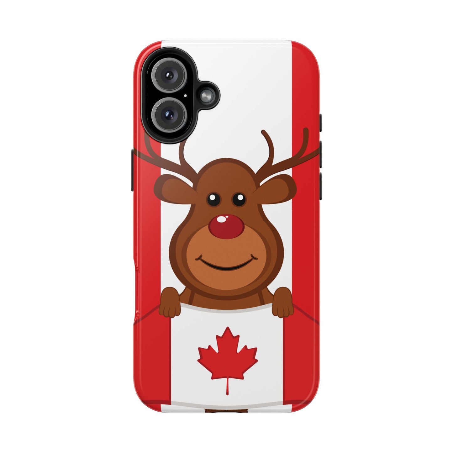 Canadian Reindeer Tough Phone Case – Cute Maple Leaf Canada Holiday Phone Cover