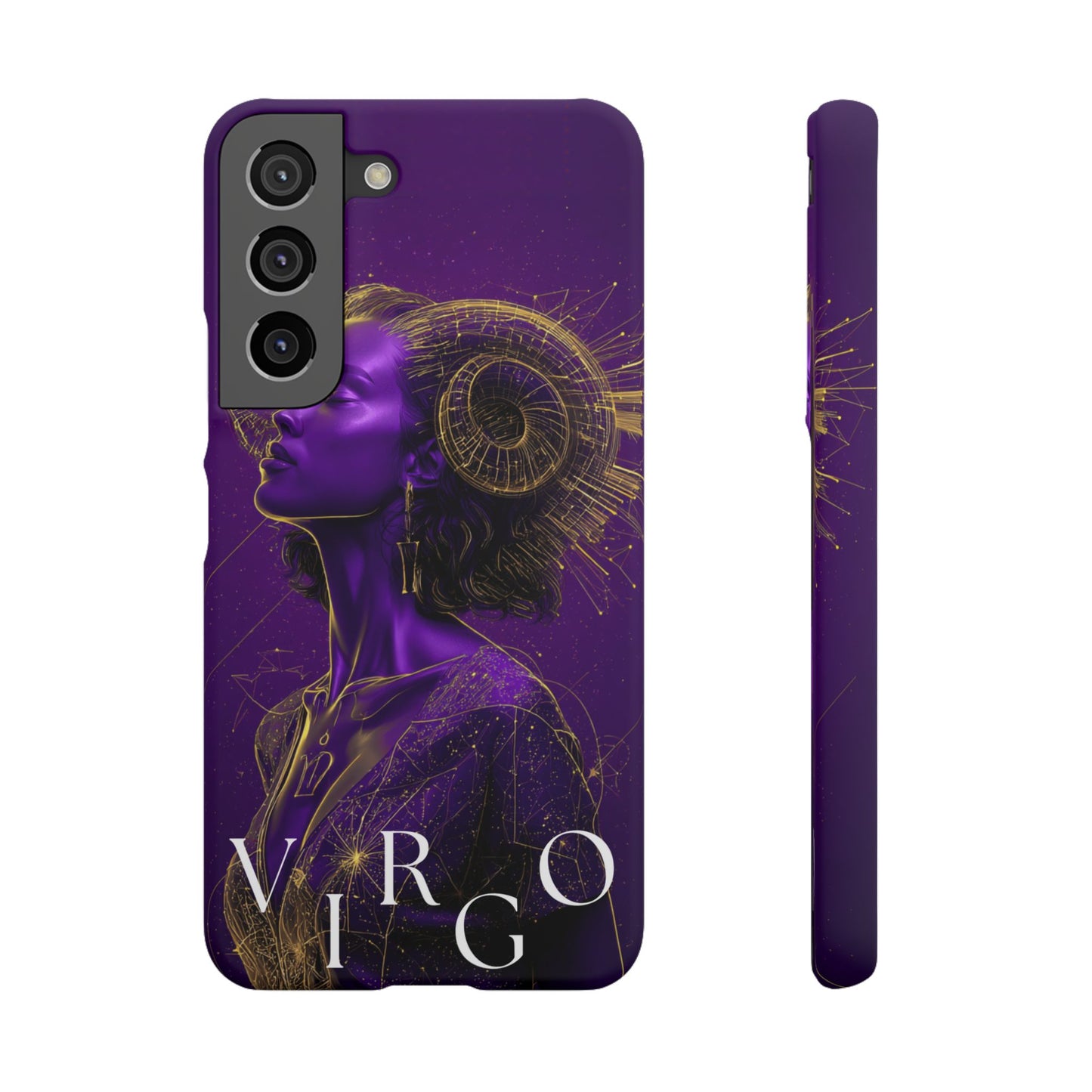 Purple & Gold Celestial Virgo Phone Case – Snap Cover for Samsung & iPhone