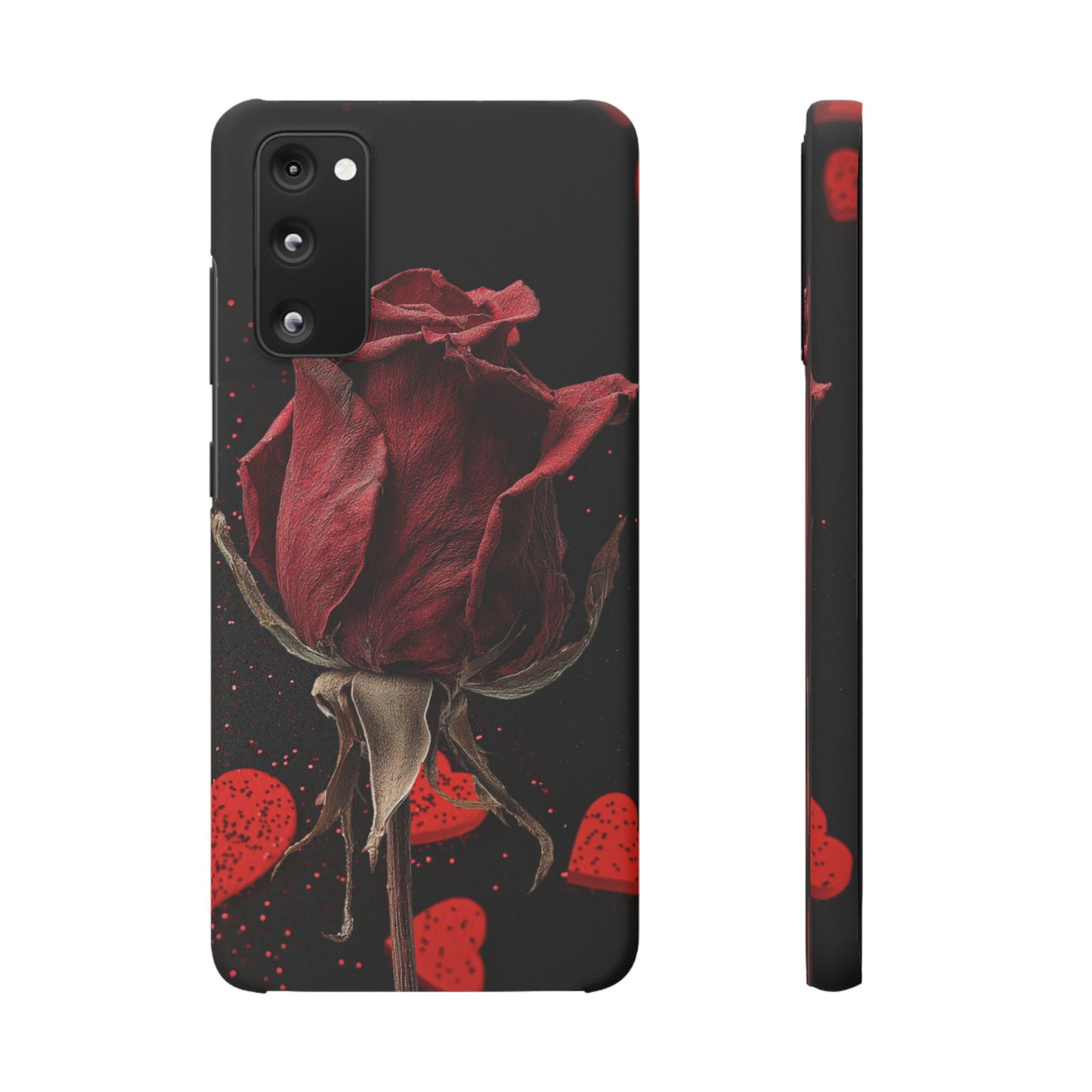 Romantic Rose Snap Case, Floral Phone Cover, Valentines Day Gift, Trendy Mobile Accessory, Heart Design Case, Elegant Phone Protector