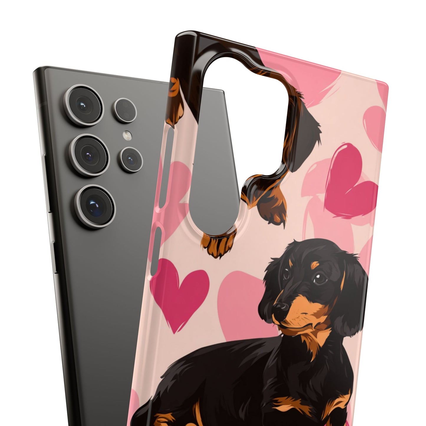 Pink Dachshund Love Phone Case for Iphone and Samsung Customistion and Free Shipping Avvialable