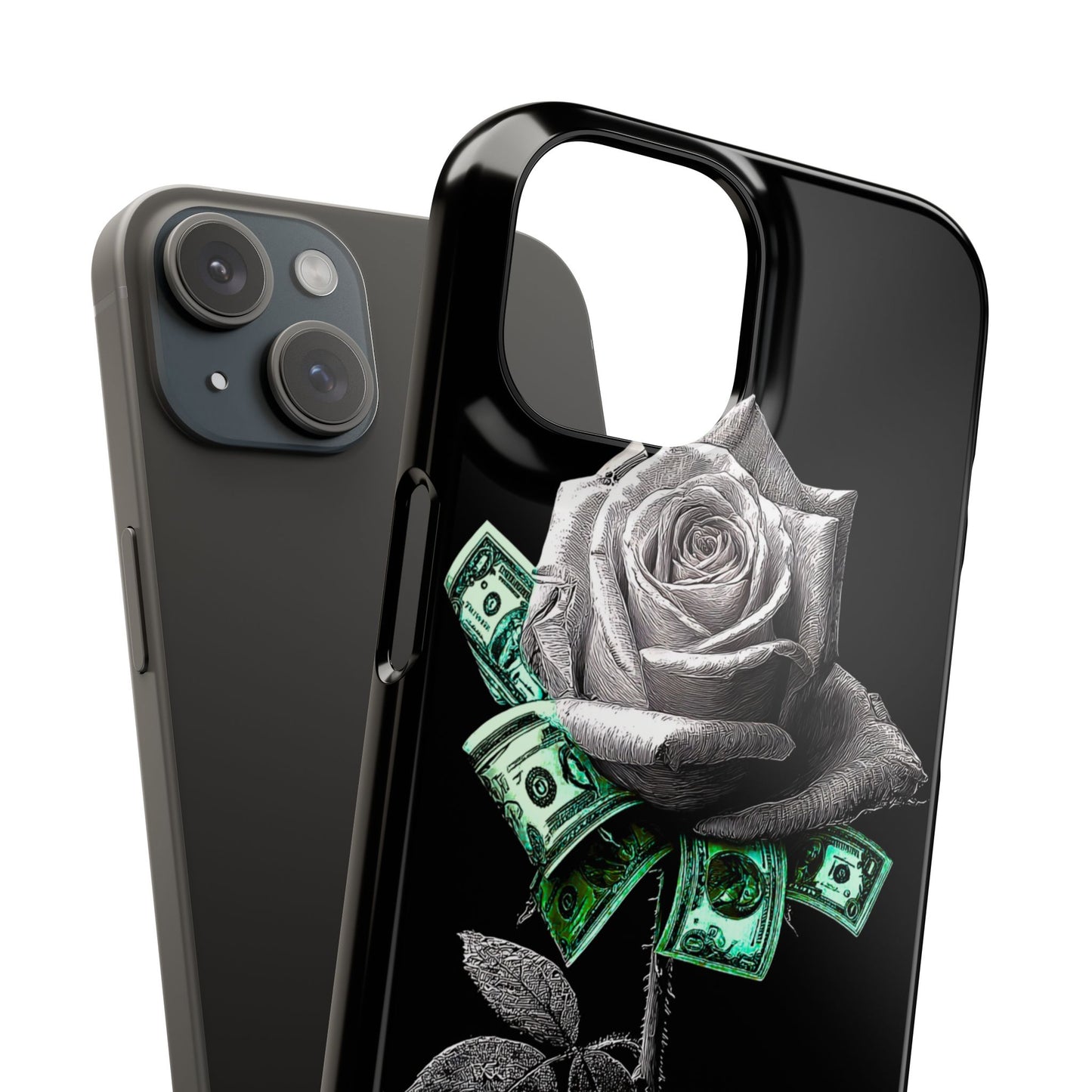 Stylish Rose & Money Snap Case - Floral Phone Protection, Trendy Gift for Him/Her, Birthday Present, Accessories for Teens