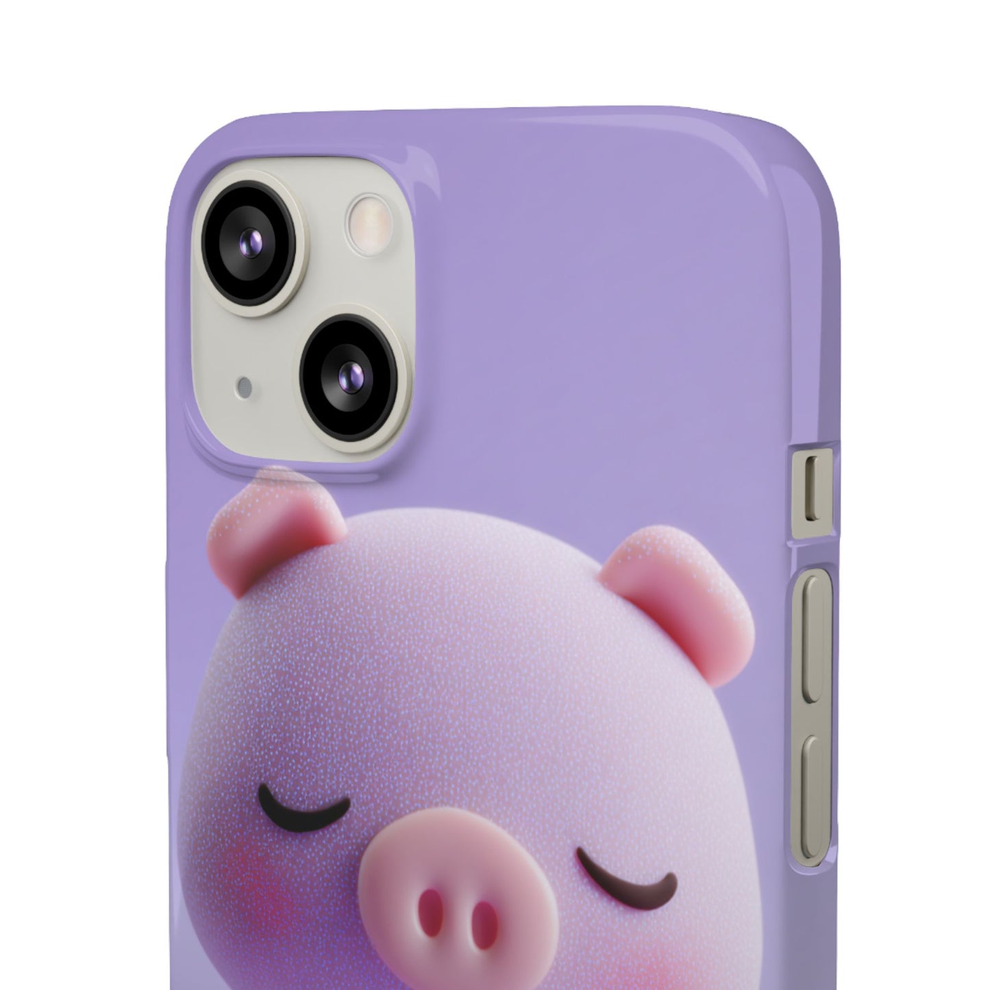Cute Pig Snap Case for iPhone, Animal Lovers Phone Cover, Kawaii Aesthetic Accessory, Birthday Gift, Unique Phone Protection