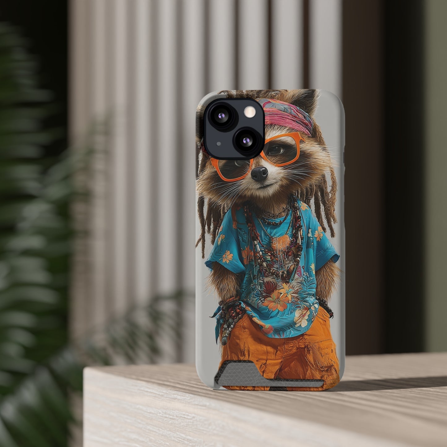 Boho Raccoon Phone Case with Card Holder, Cute Animal Phone Cover, Retro Stylish Phone Protector, Gifts for Animal Lovers, Trendy [...]