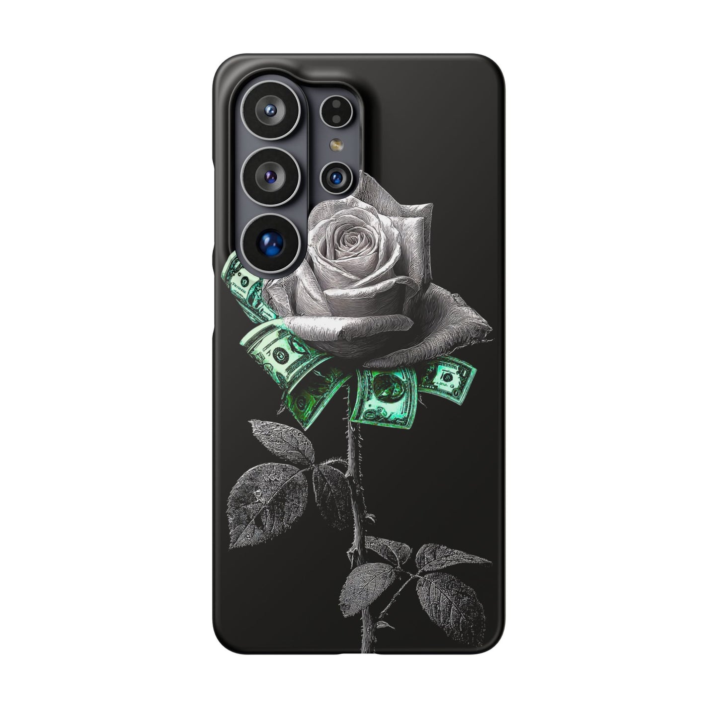 Stylish Rose & Money Snap Case - Floral Phone Protection, Trendy Gift for Him/Her, Birthday Present, Accessories for Teens
