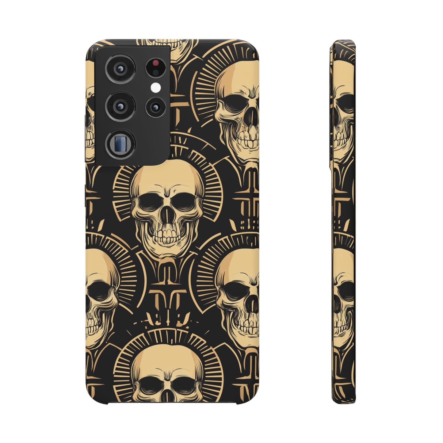 Skull Print Snap Case, Edgy Phone Cover for Goth Lovers, Protective Shell for Halloween, Unique Gift for Him or Her