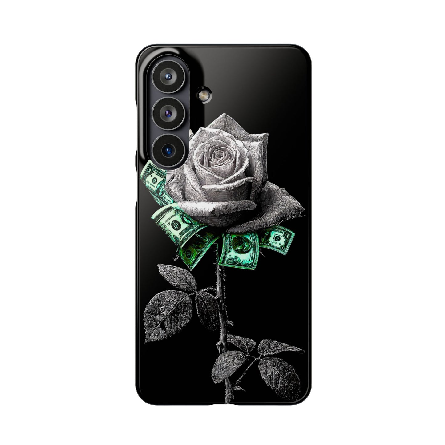 Stylish Rose & Money Snap Case - Floral Phone Protection, Trendy Gift for Him/Her, Birthday Present, Accessories for Teens